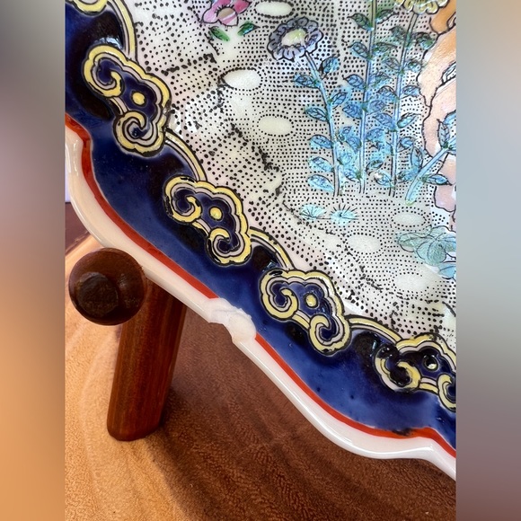 Decorative Plate/Jewelry/trinket dish Oriental Objects D'Art, Made in Macau. Vtg - Picture 12 of 12